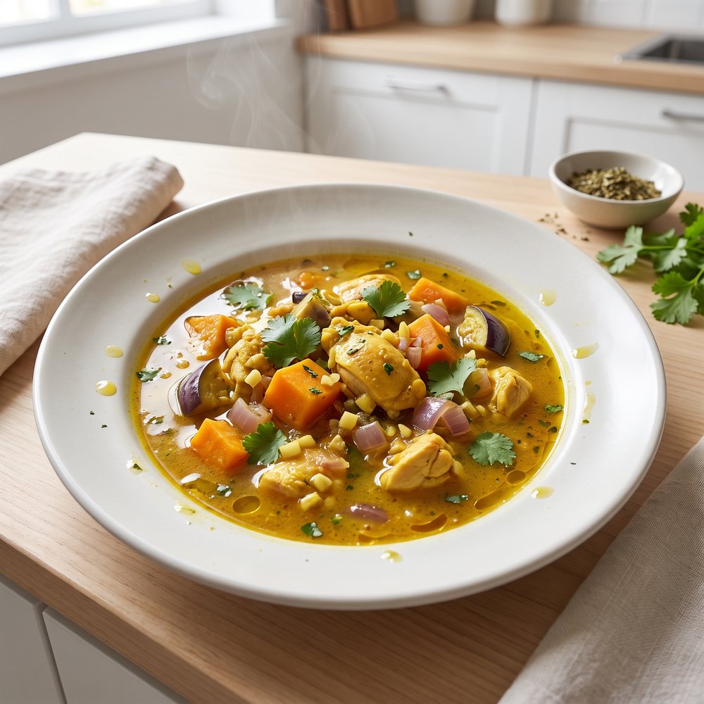 Golden Turmeric Chicken and Vegetable Stew