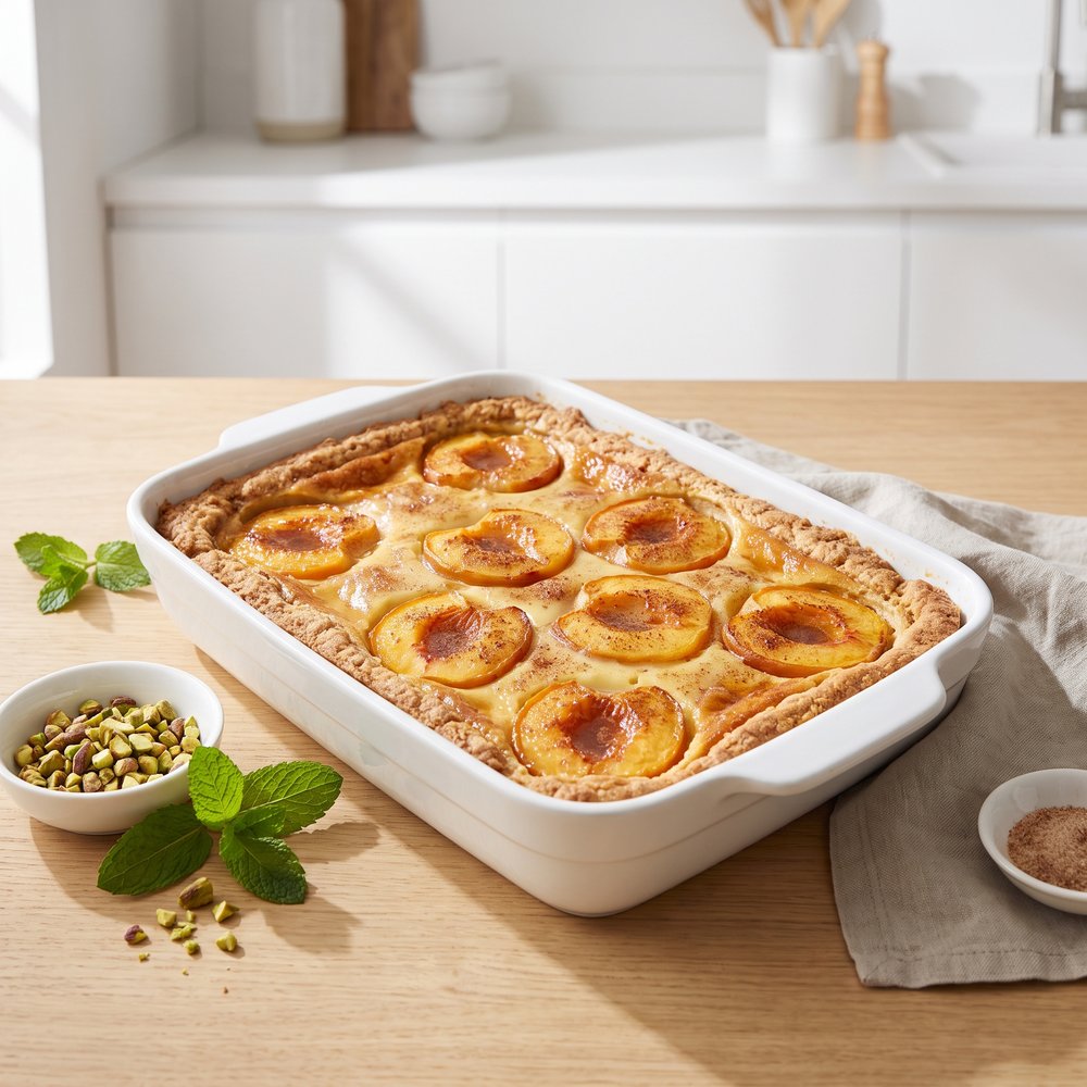 Grandma Sal’s Peach Custard Kuchen