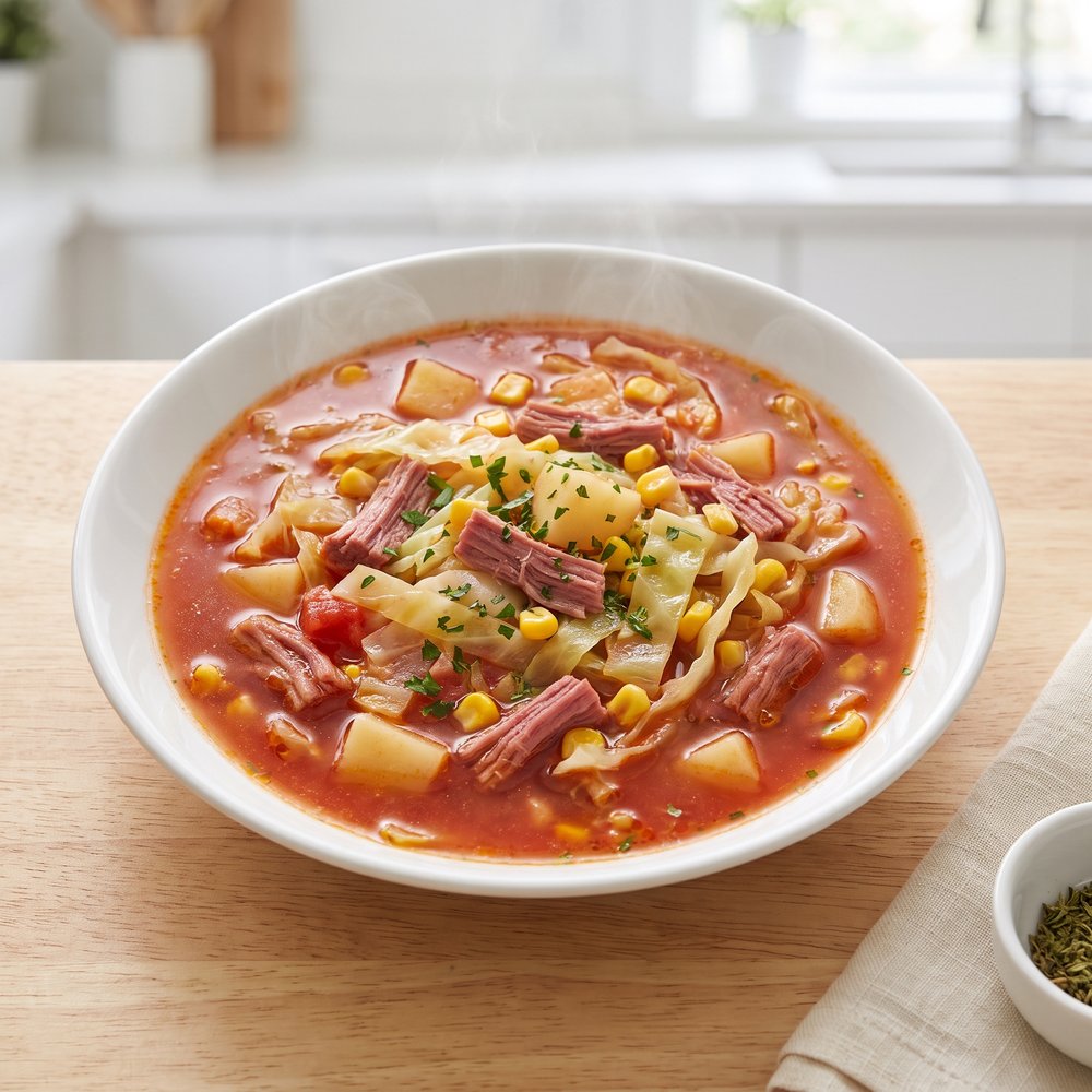 Grandma's Hearty Corned Beef and Cabbage Soup