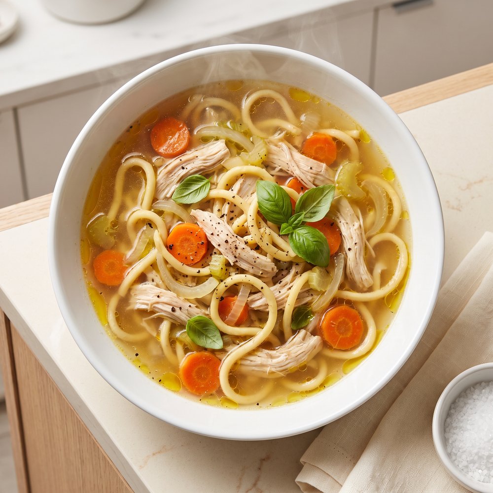 Great-Aunt Nina's Chicken with Homemade Noodles
