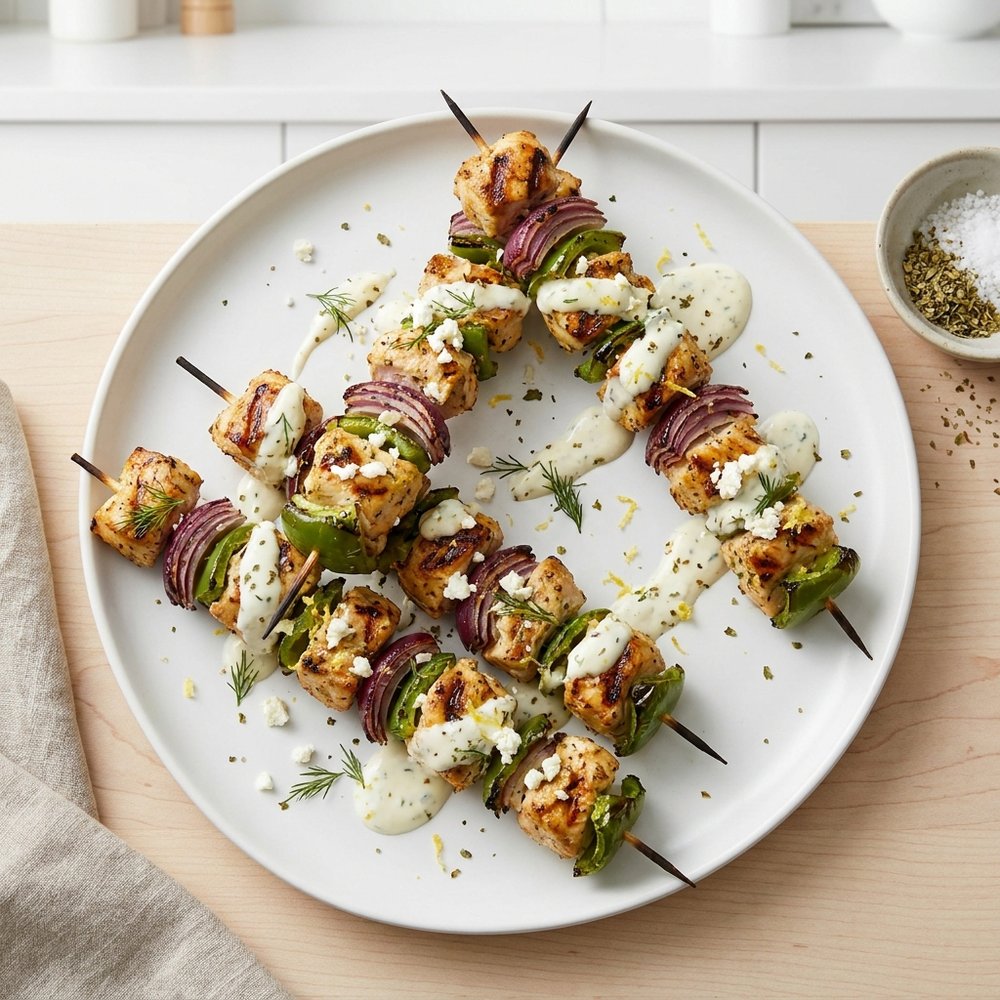 Greek-Style Yogurt-Marinated Chicken Skewers