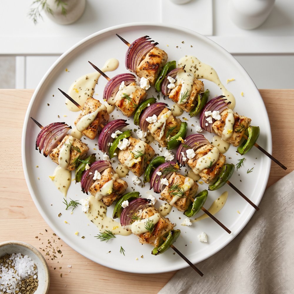 Greek-Style Yogurt-Marinated Chicken Skewers