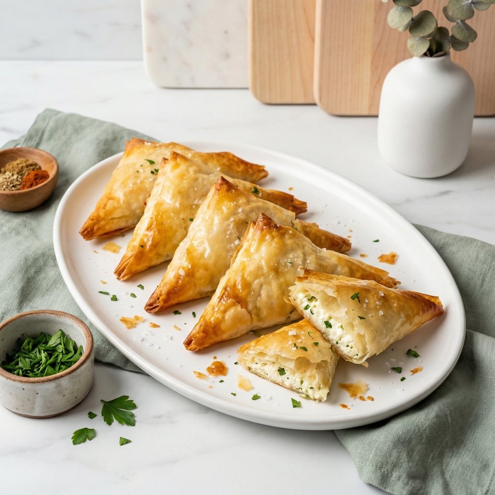 Feta-Filled Phyllo Triangles (Tiropetes)