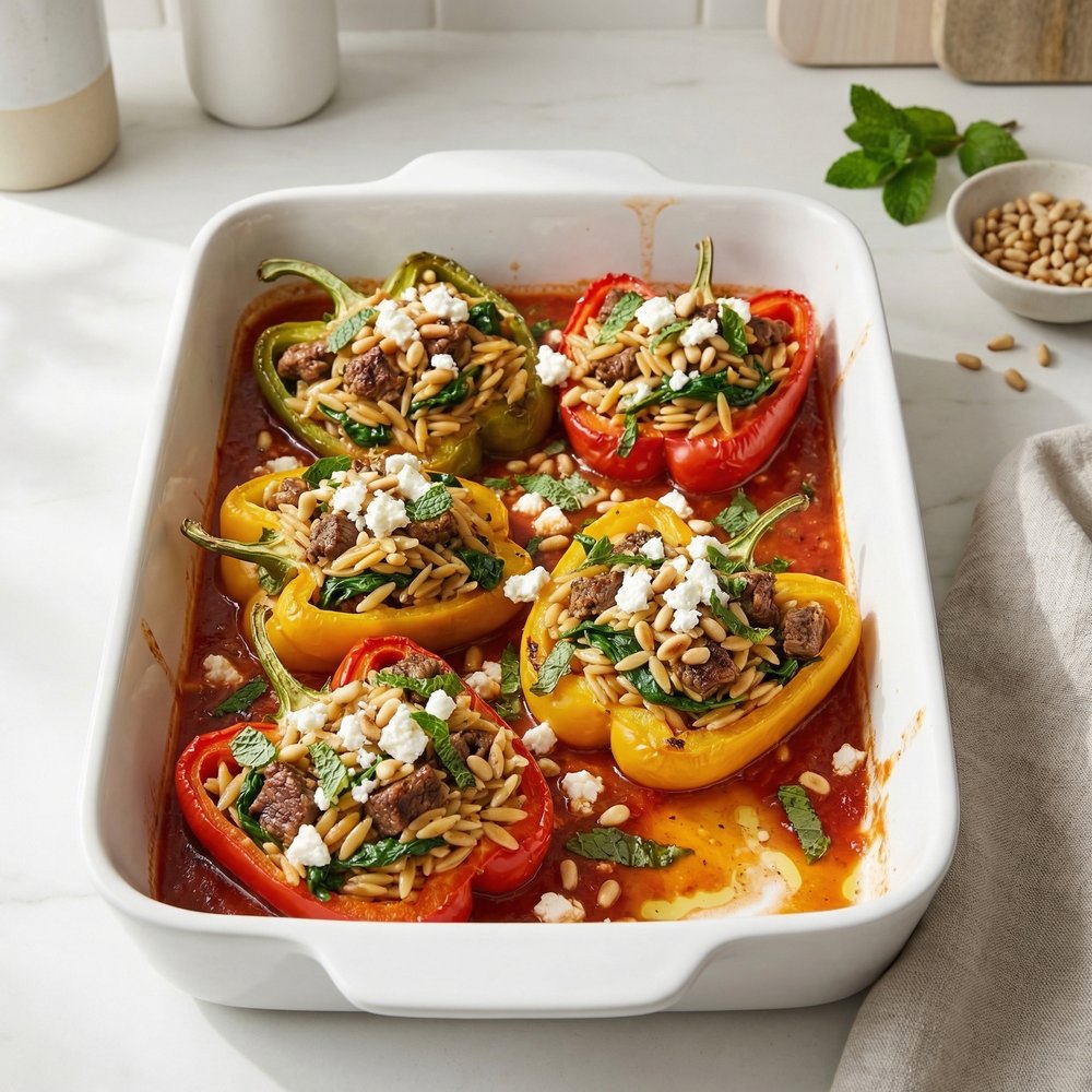 Orzo Stuffed Peppers