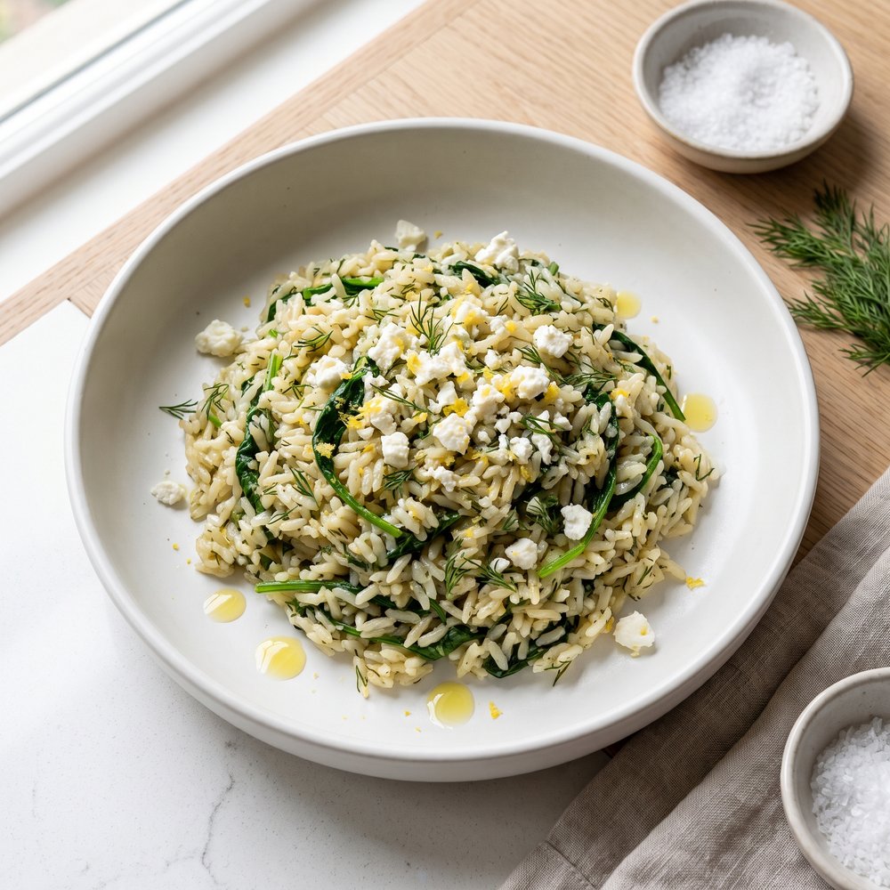 Greek Spinach Rice (Spanakorizo)