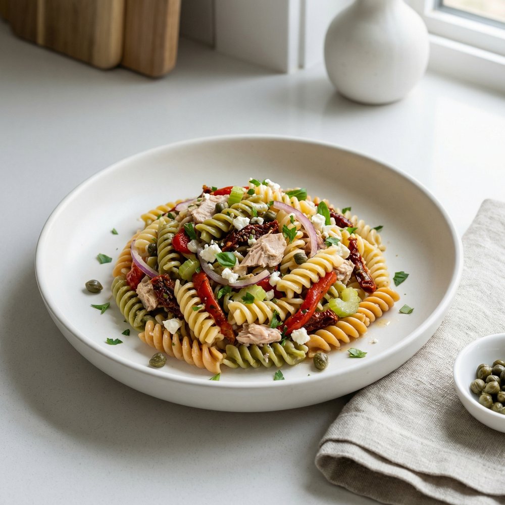 Greek-Style Tuna Pasta Salad Souvlaki