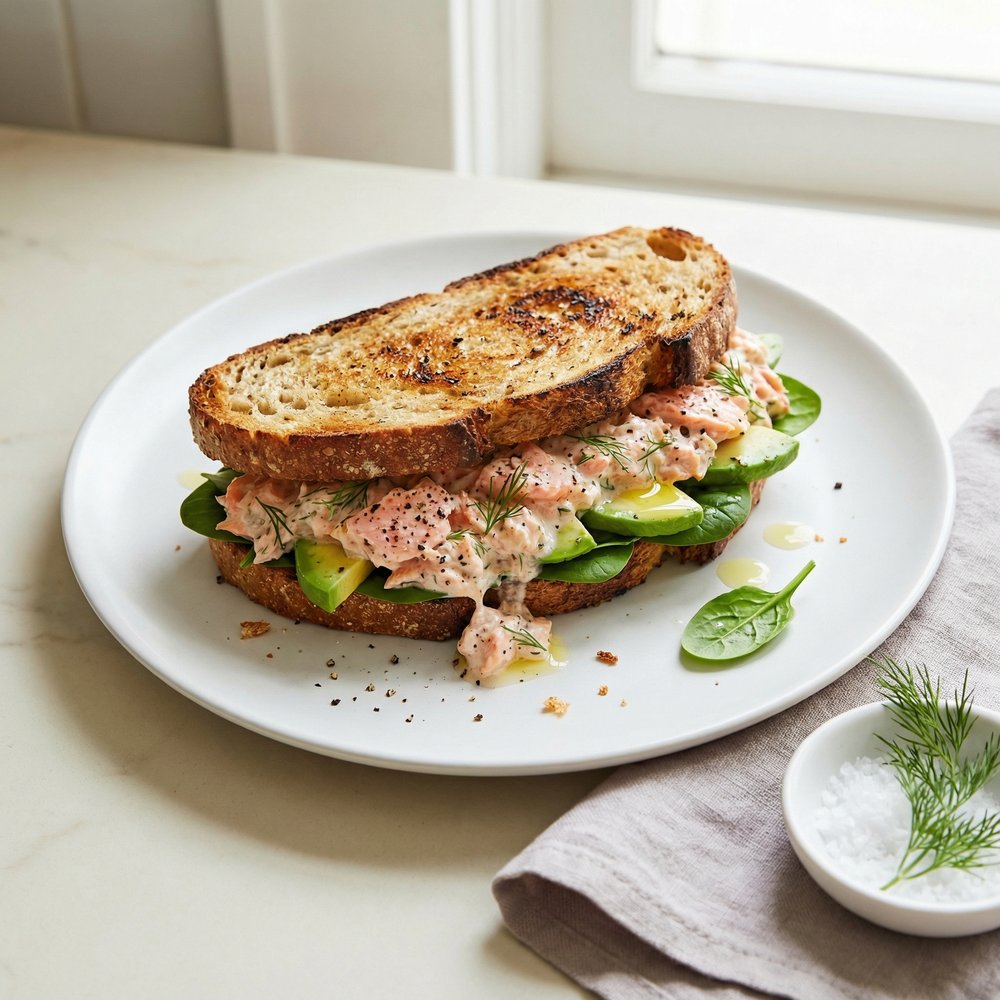 Creamy Salmon Salad Sandwich