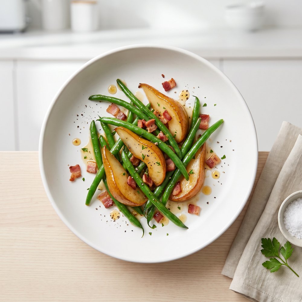 Green Beans and Pears with Bacon