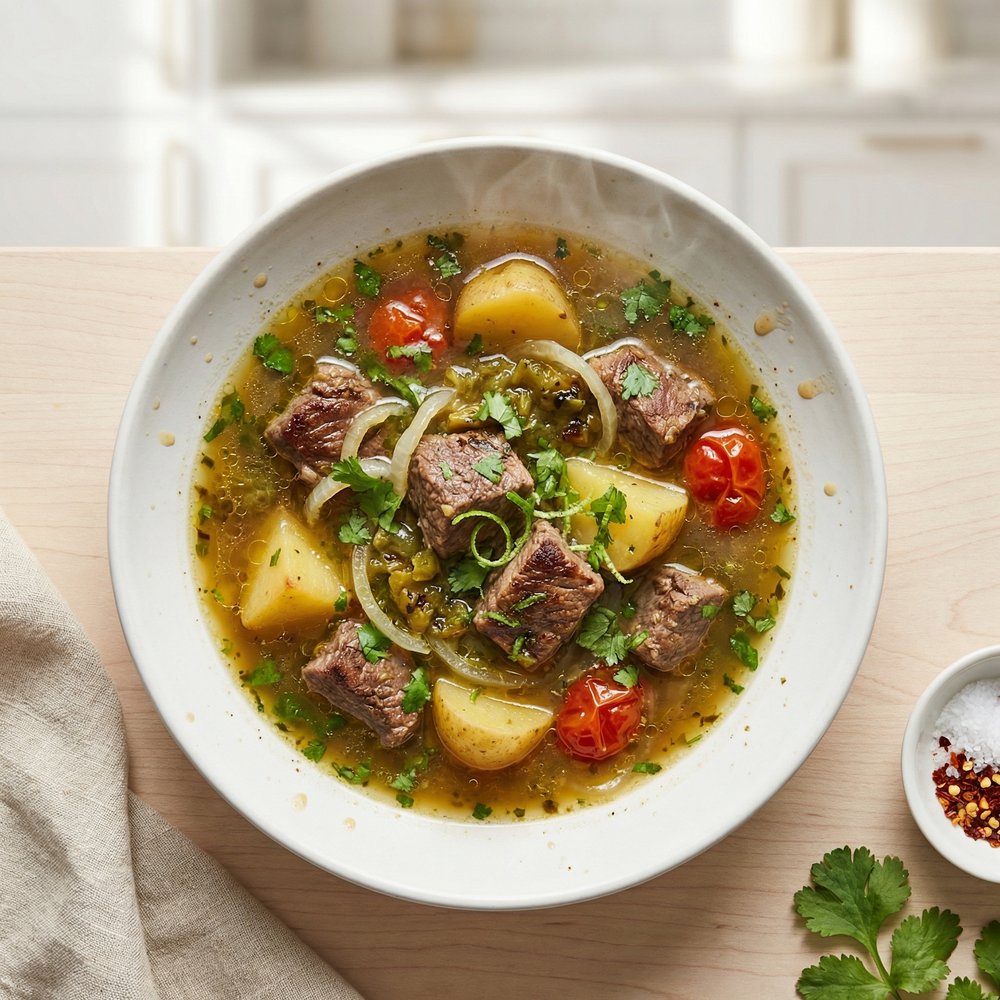 Hearty Green Chile Beef Stew