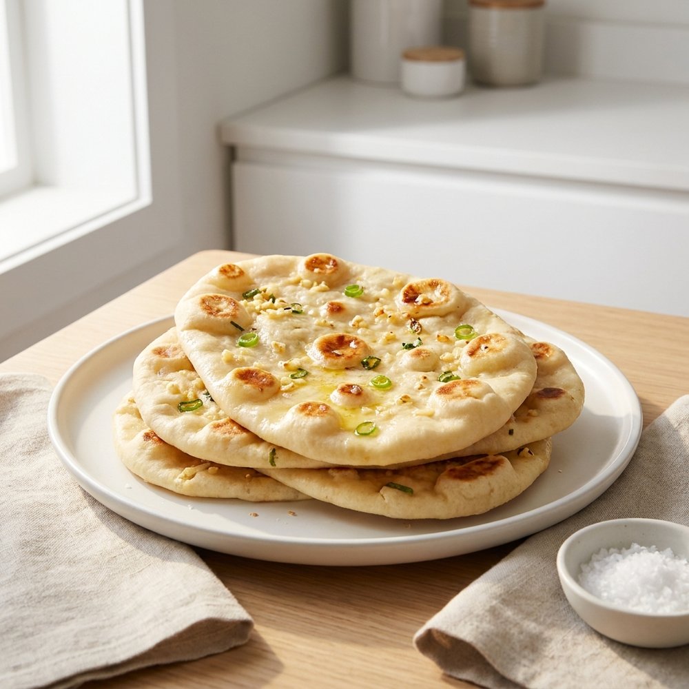 Green Onion Garlic Naan Bread