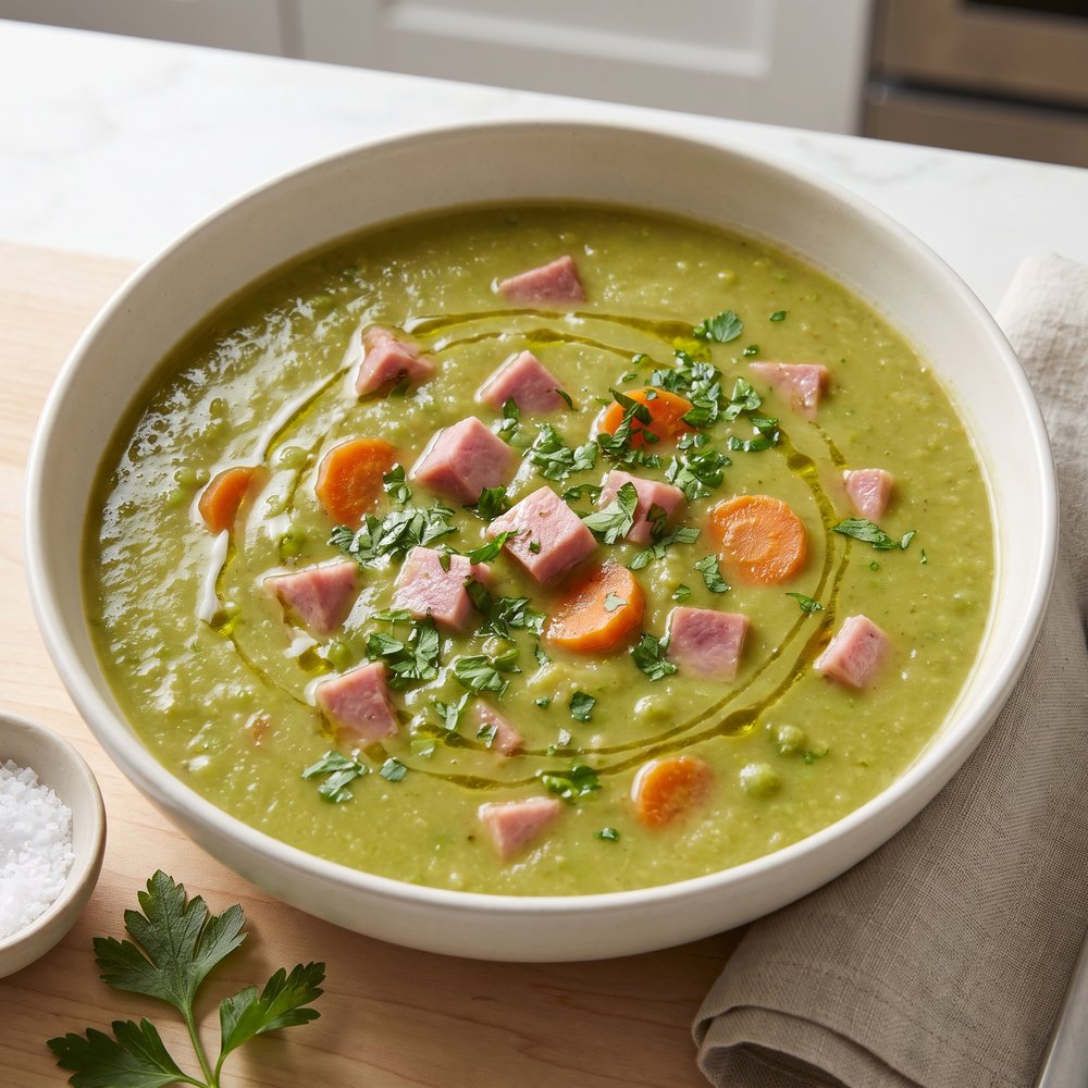 Green Split Pea Soup with Ham Bone