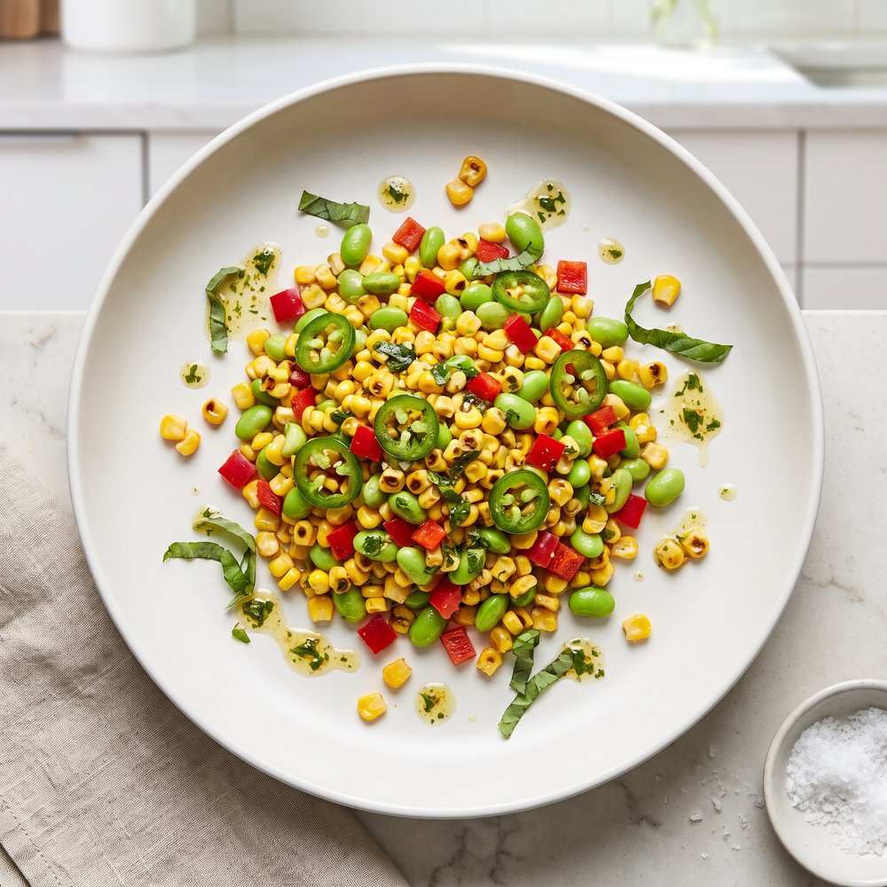 Grilled Corn and Edamame Succotash Salad