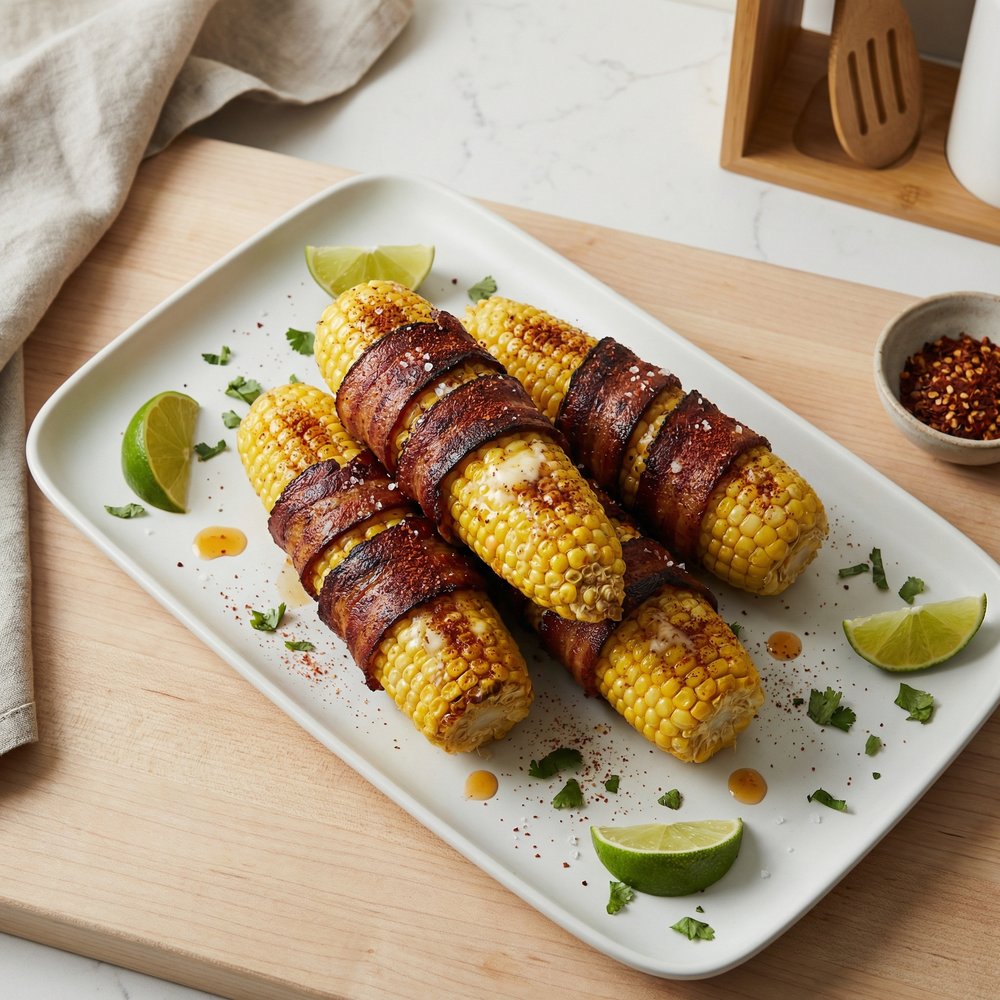 Bacon-Wrapped Corn with Chili Powder