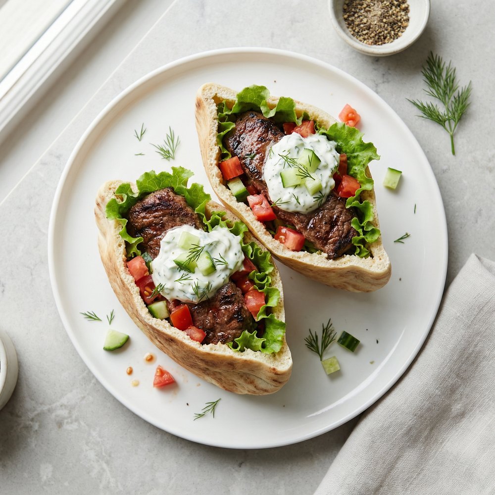 Gyro-Style Grilled Burgers