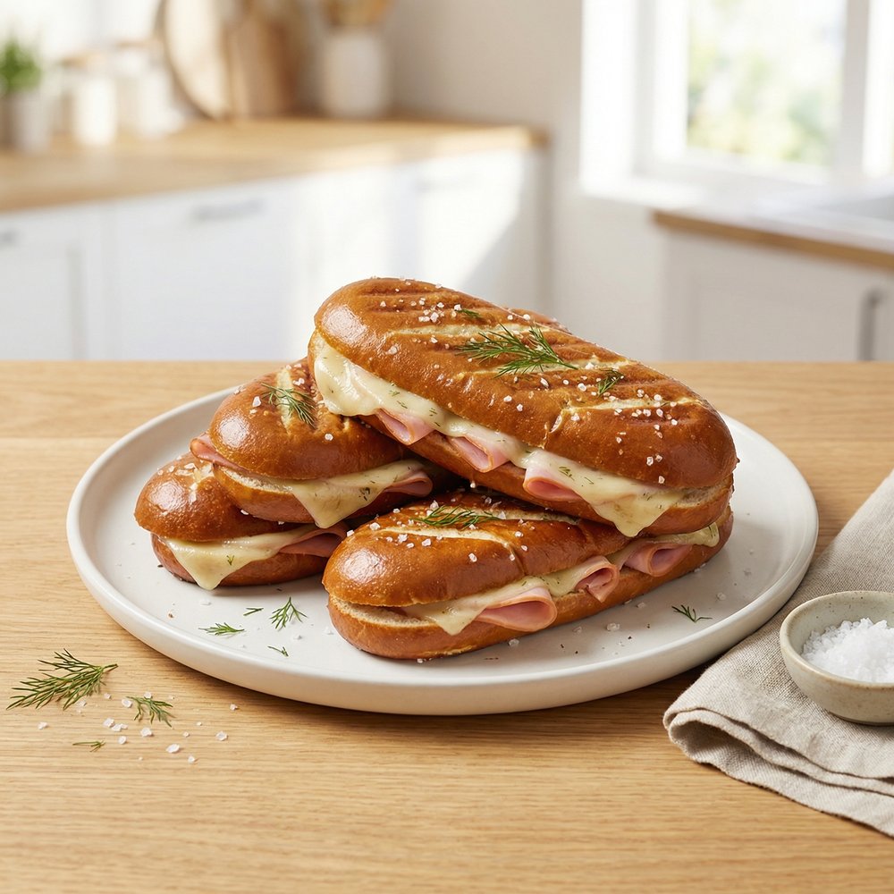 Ham & Dill Havarti Pretzel Pressed Sandwiches