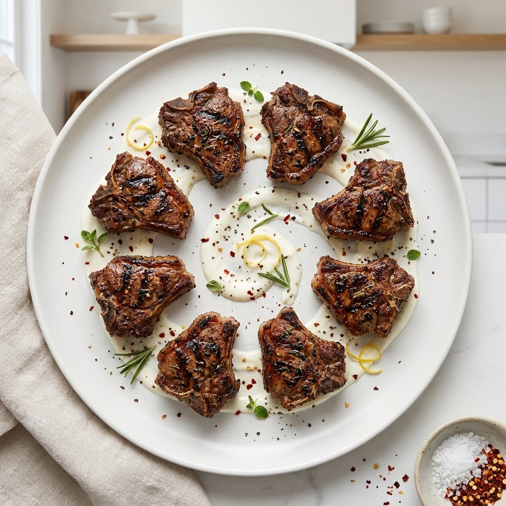 Grilled Lemon and Rosemary Lamb Chops
