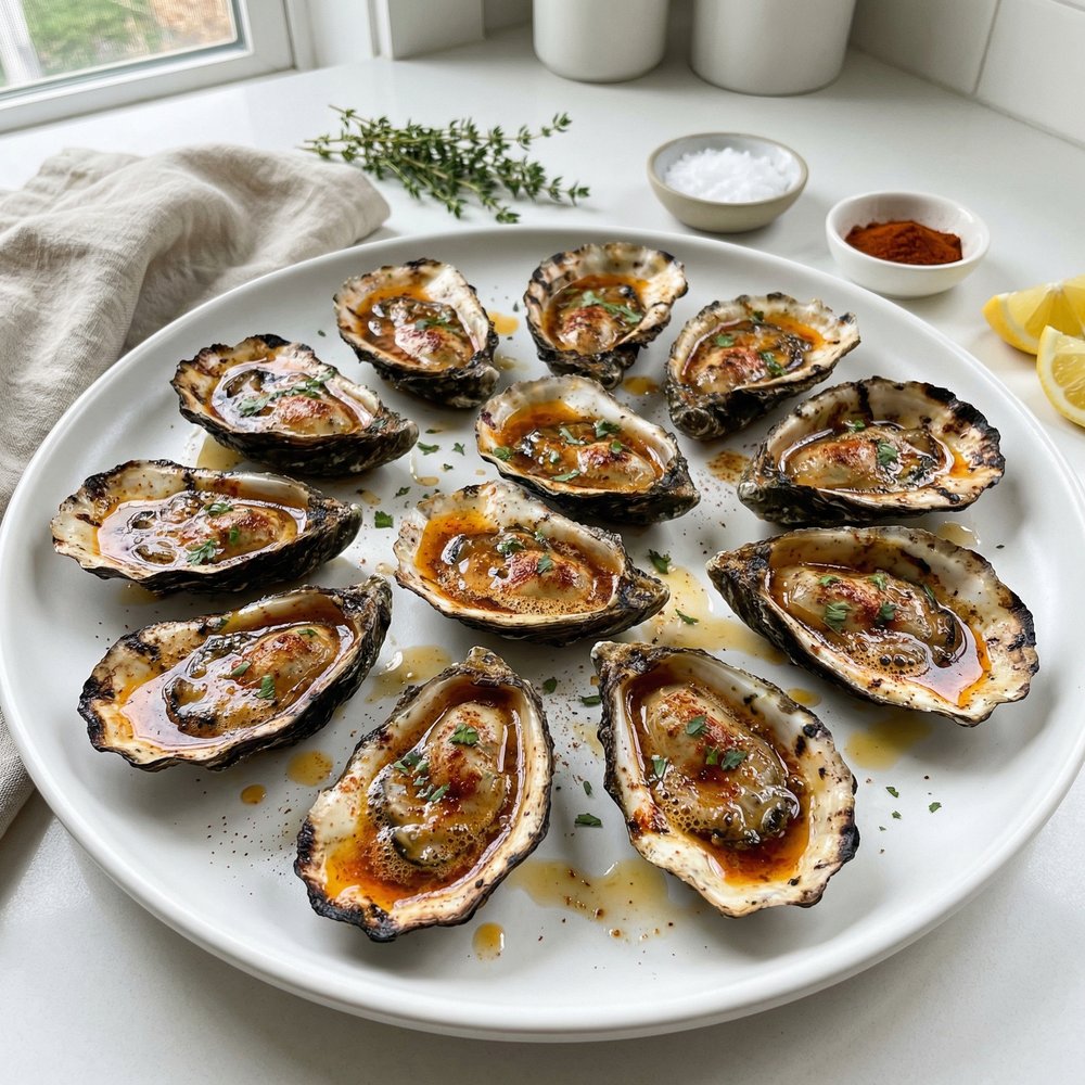Grilled Oysters with Chipotle Butter