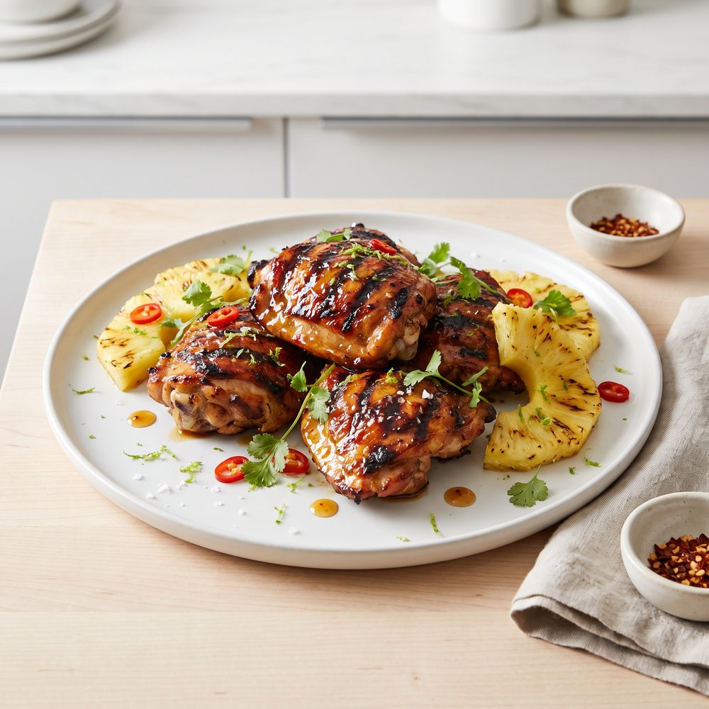 Grilled Pineapple Lime Chicken Thighs