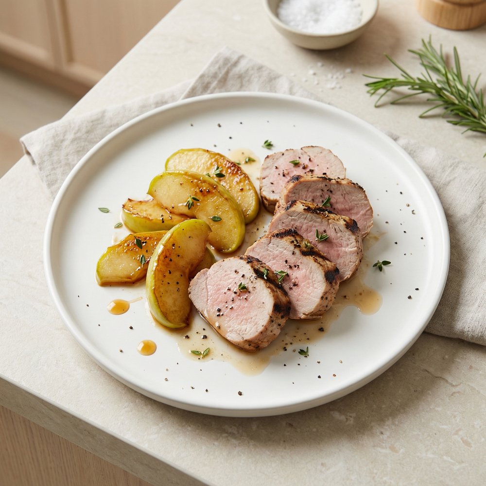 Char-Grilled Pork Tenderloin with Skillet-Fried Apples