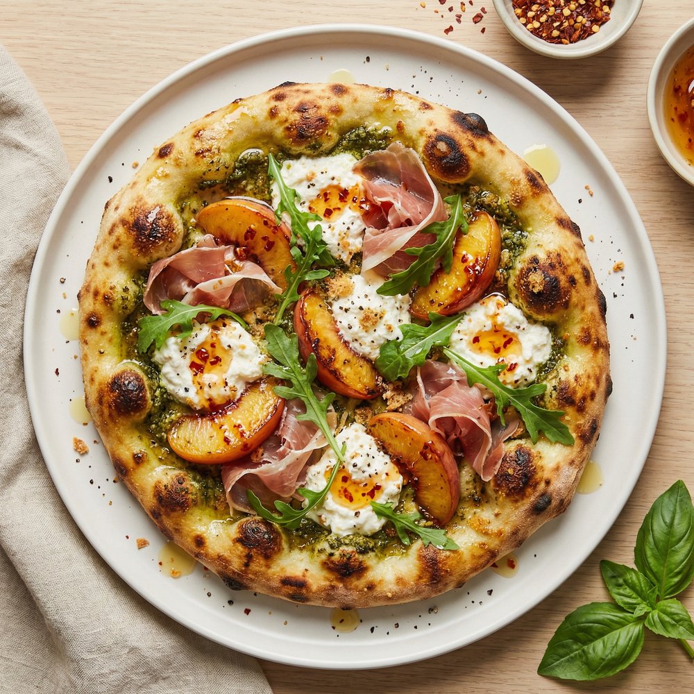 Prosciutto Peach Pizza