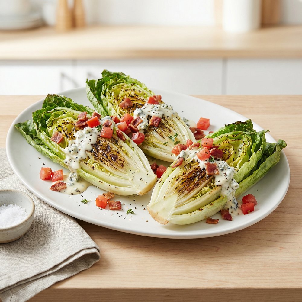 Charred Romaine Hearts with Blue Cheese