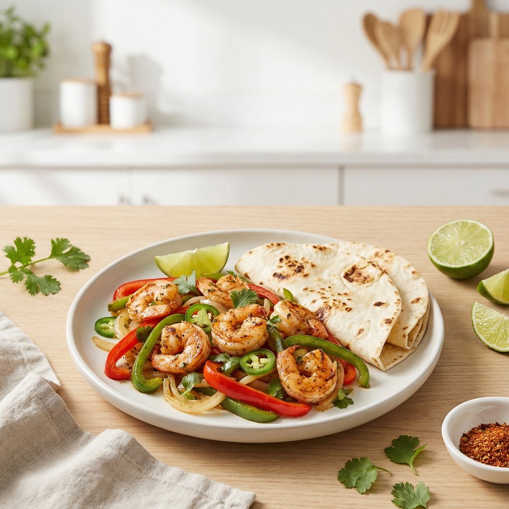 Quick Grilled Shrimp Fajitas