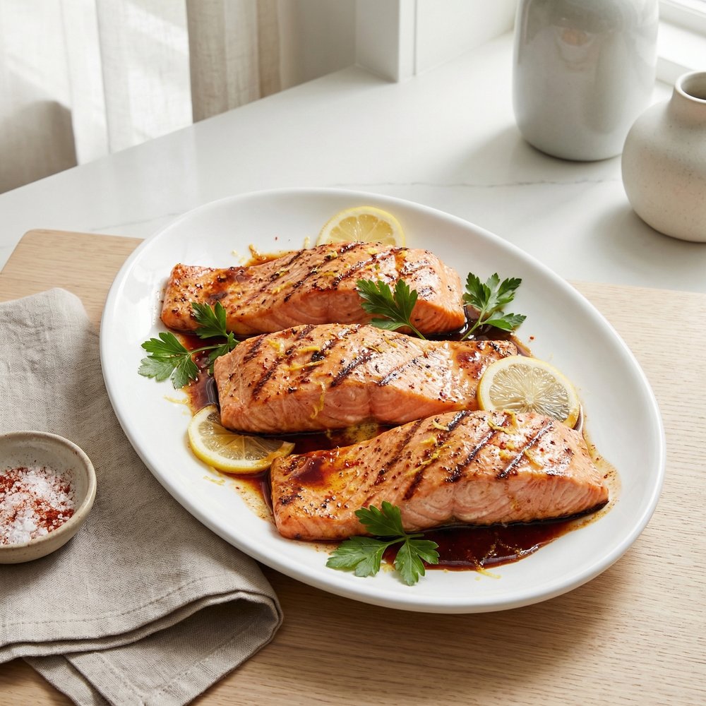 Grilled Steelhead Trout with BBQ Glaze