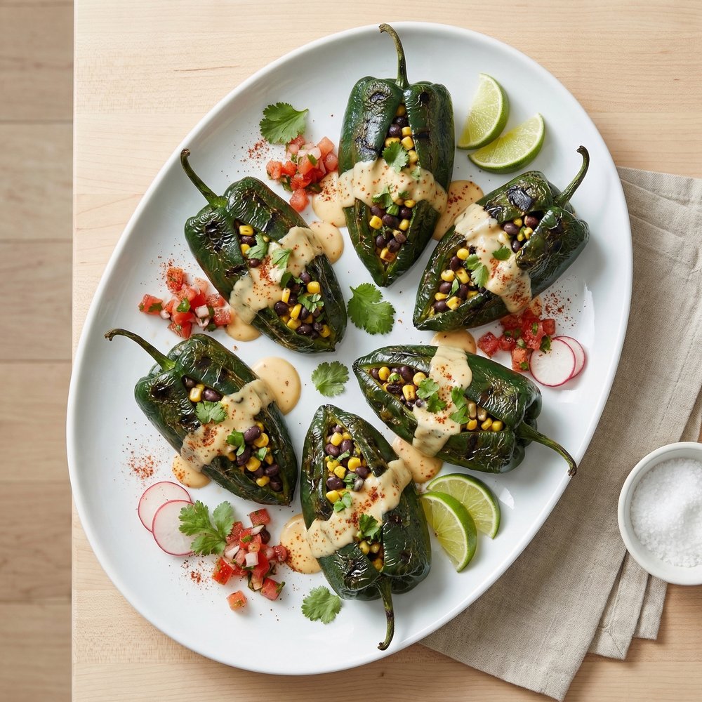 Grilled Stuffed Poblanos