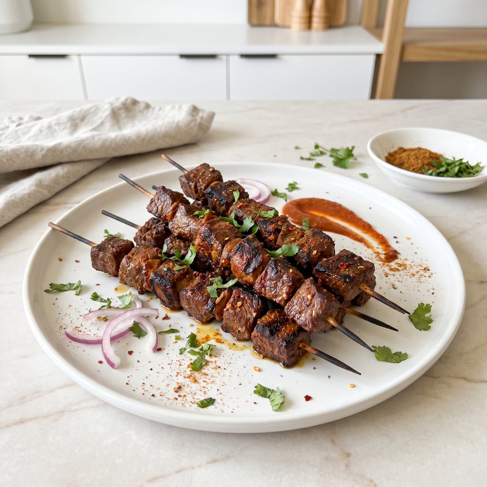 Grilled West African Suya-Style Beef Skewers
