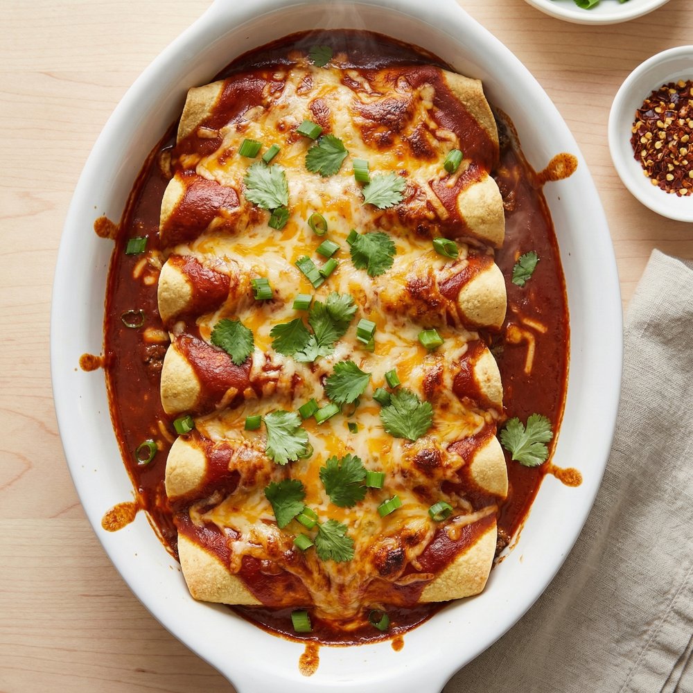 Beef and Colby Cheese Enchiladas