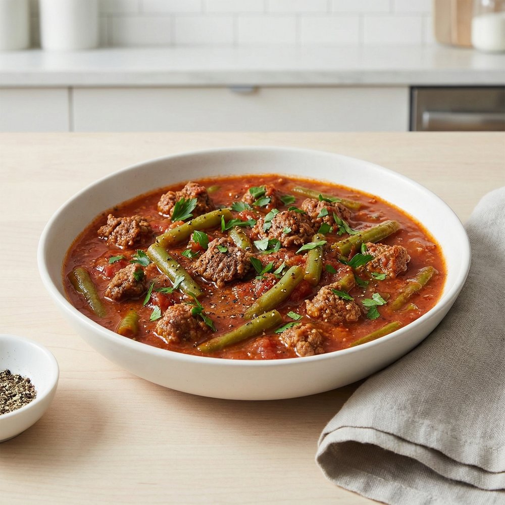Beef and Green Bean Tomato Skillet