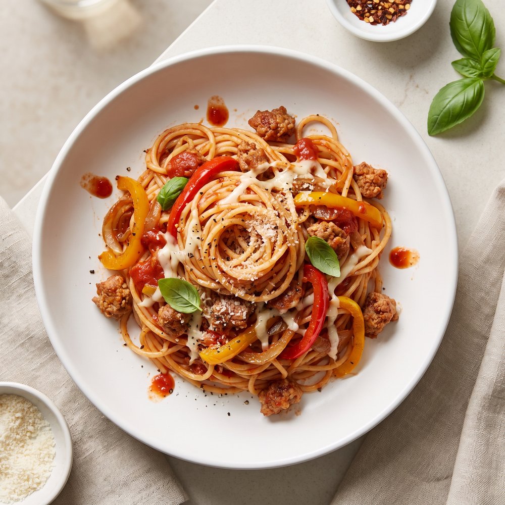 Ground Sausage Spaghetti