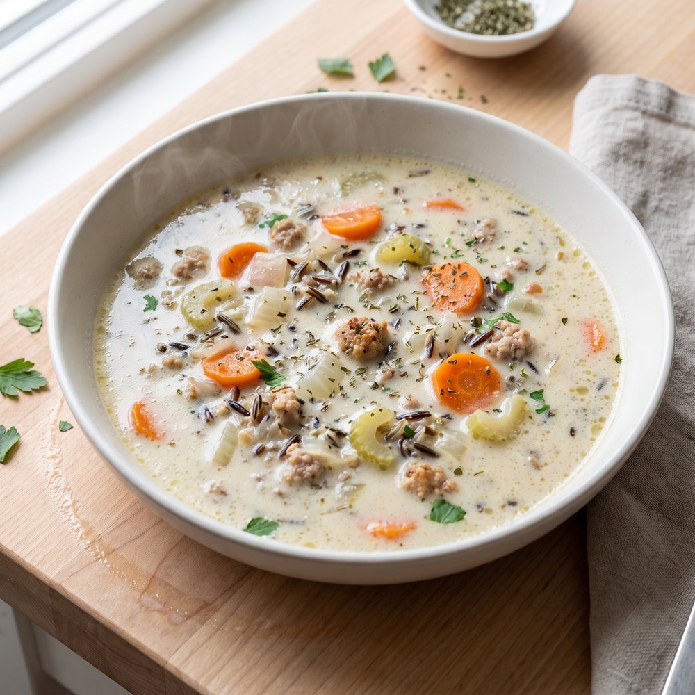 Ground Turkey and Wild Rice Soup