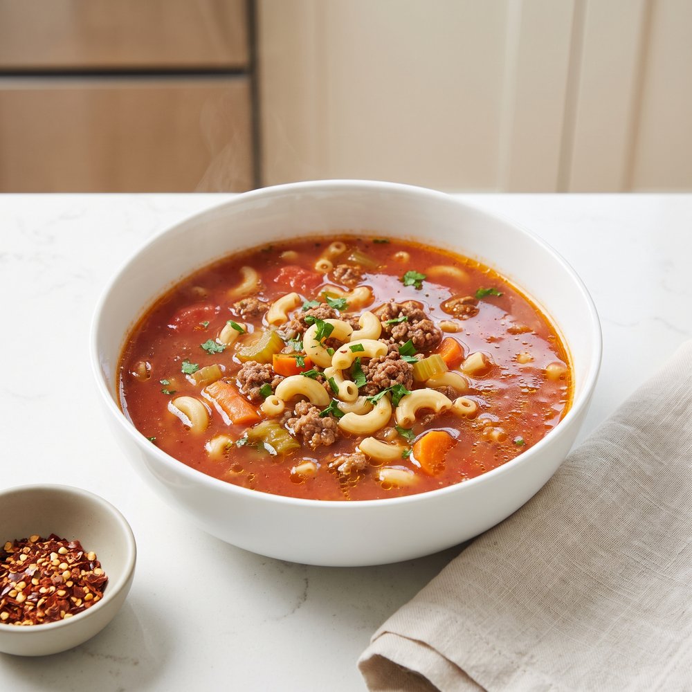 Hamburger Soup with Macaroni