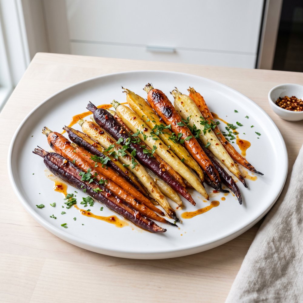 Harissa-Glazed Roasted Carrots