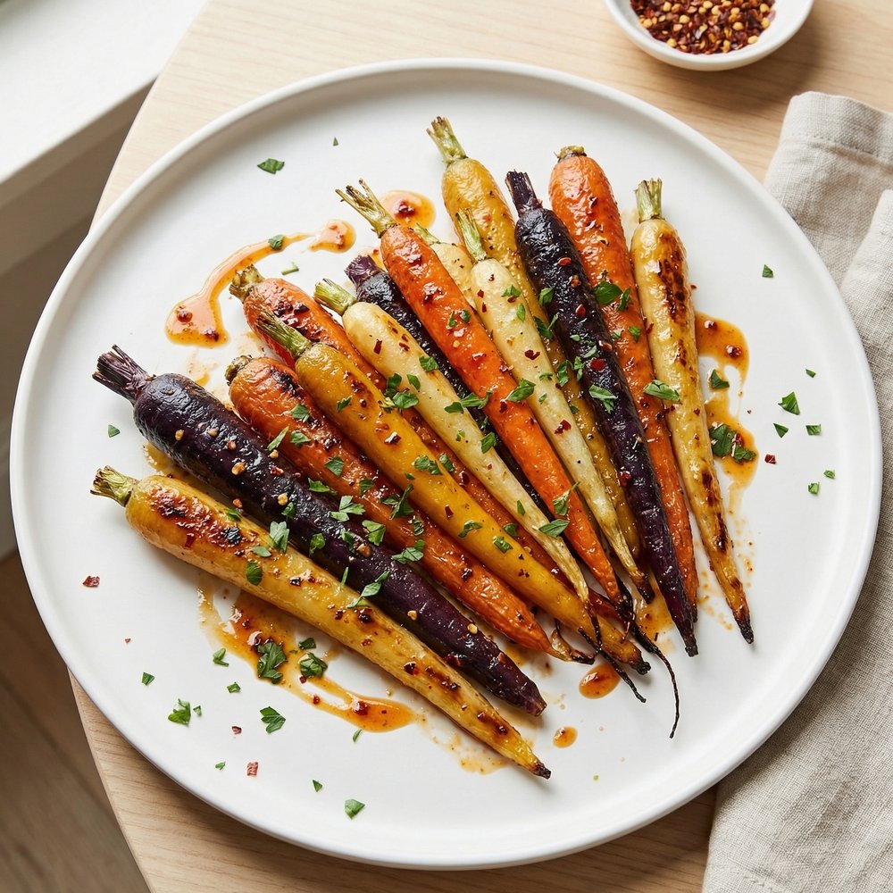Harissa-Glazed Roasted Carrots