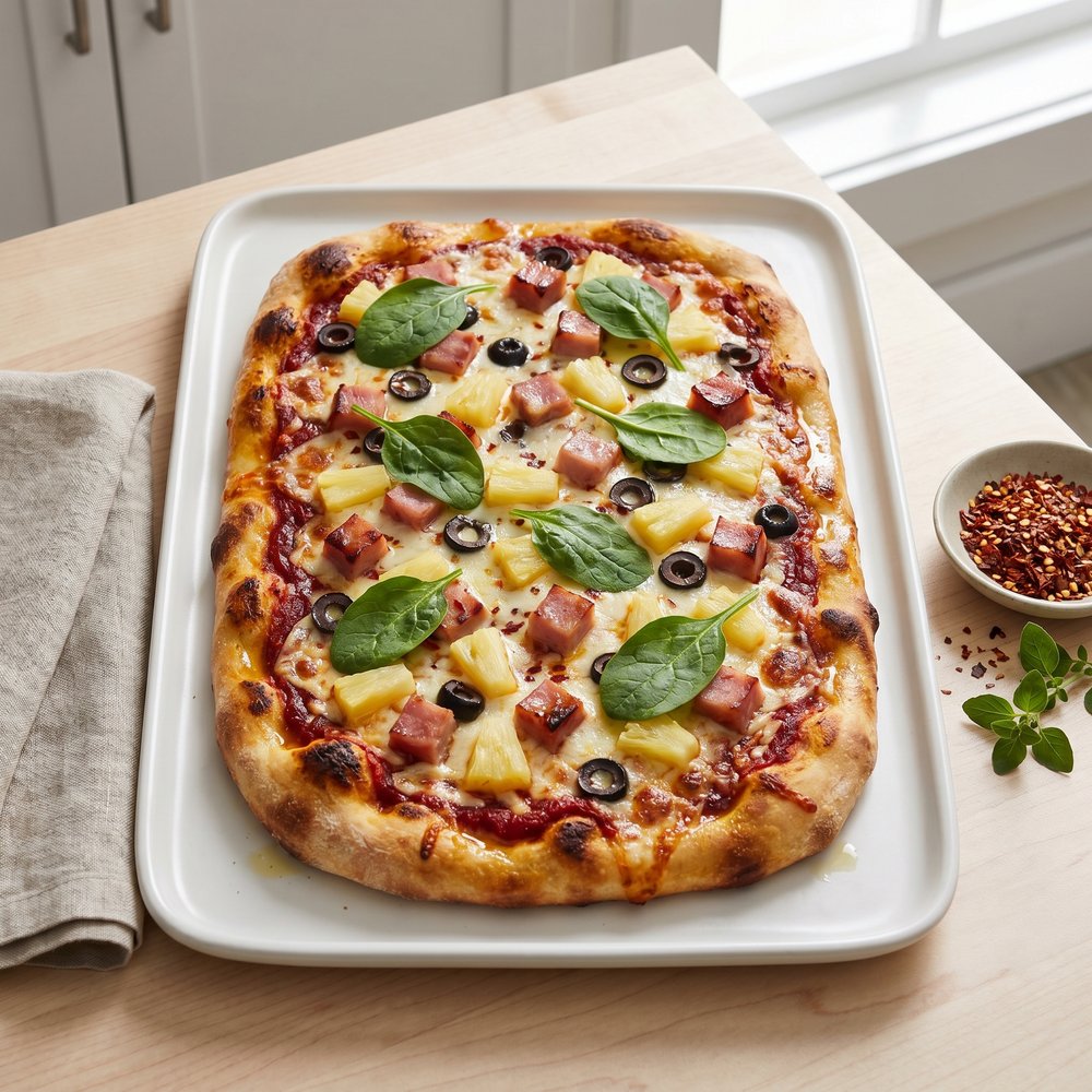 Hawaiian-Inspired Pineapple-Ham Flatbread