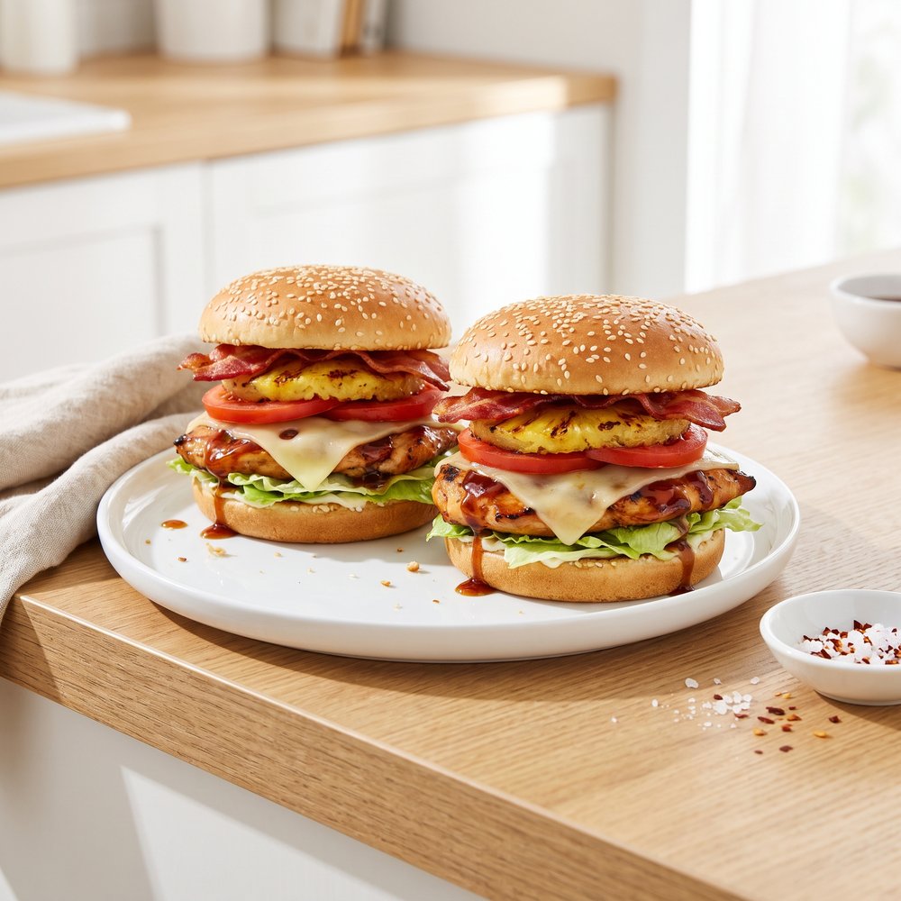 Hawaiian-Style Teriyaki Chicken Burgers