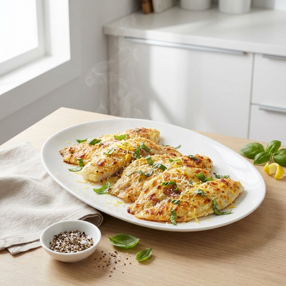 Healthier Broiled Tilapia Parmesan