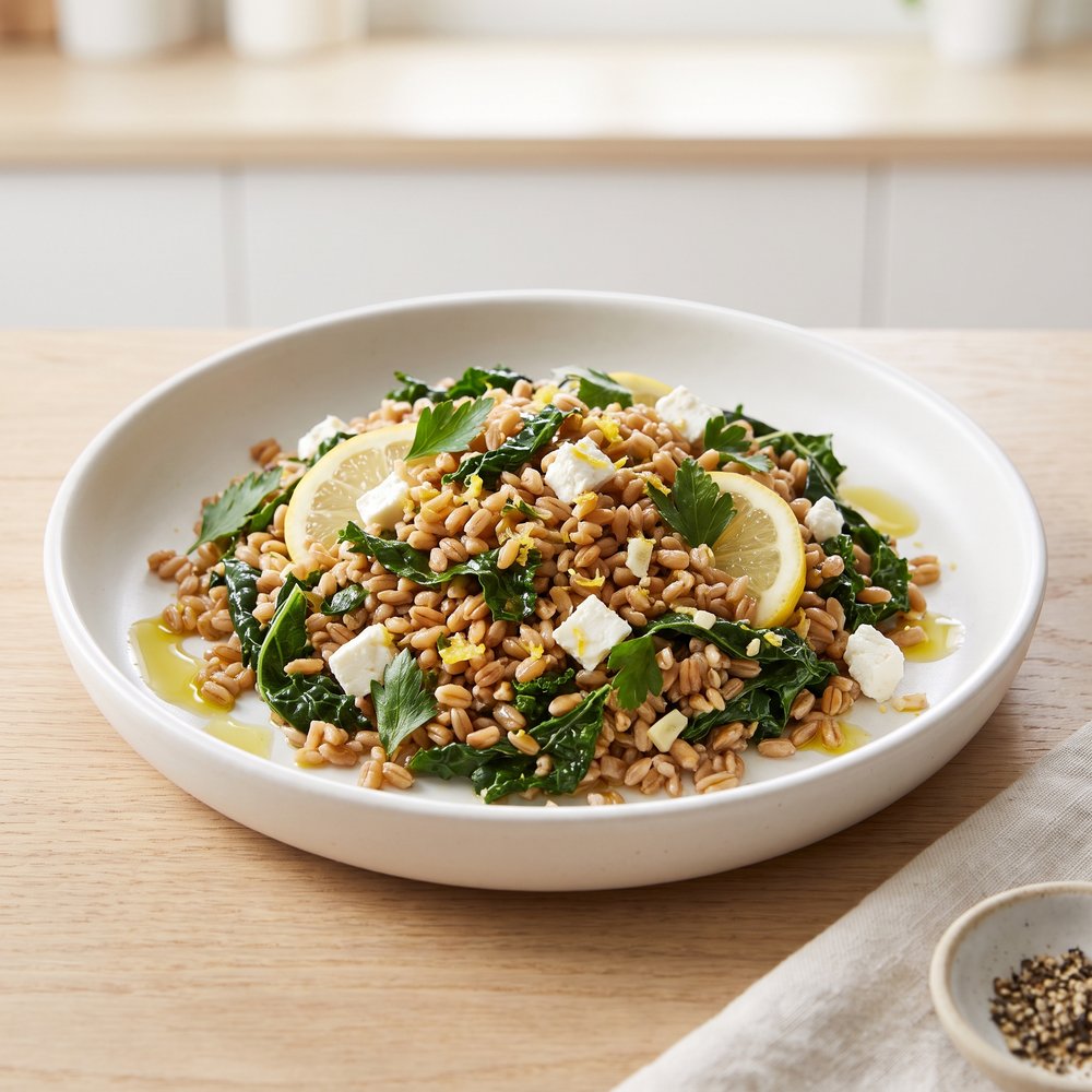 Healthy Warm Farro Salad
