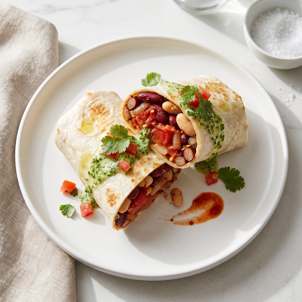 Hearty Bean-Packed Vegetarian Burritos
