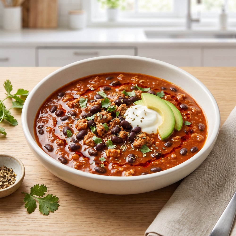 Hearty Black Bean Turkey Chili