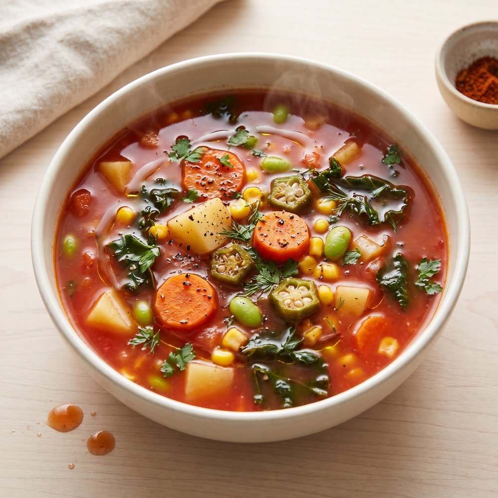 Hearty Chunky Veggie Soup (Quick and Simple)