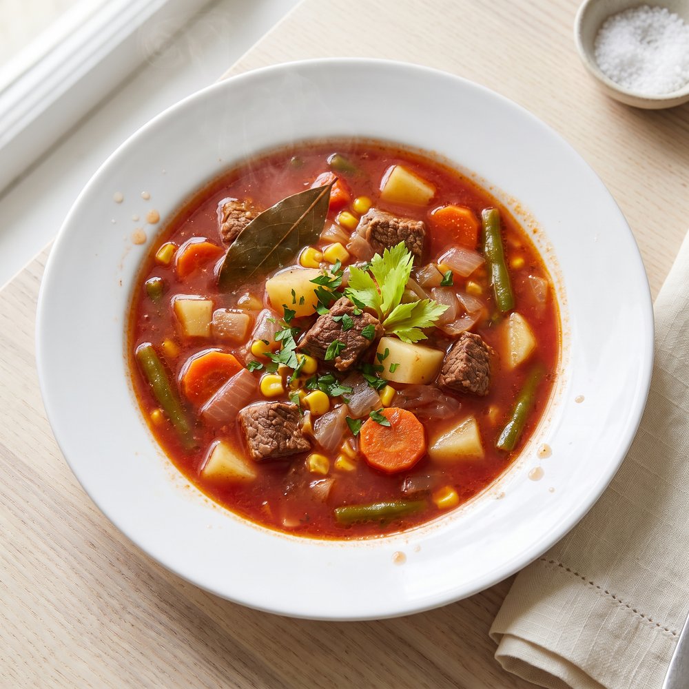 Hearty Dutch Oven Beef and Vegetable Soup