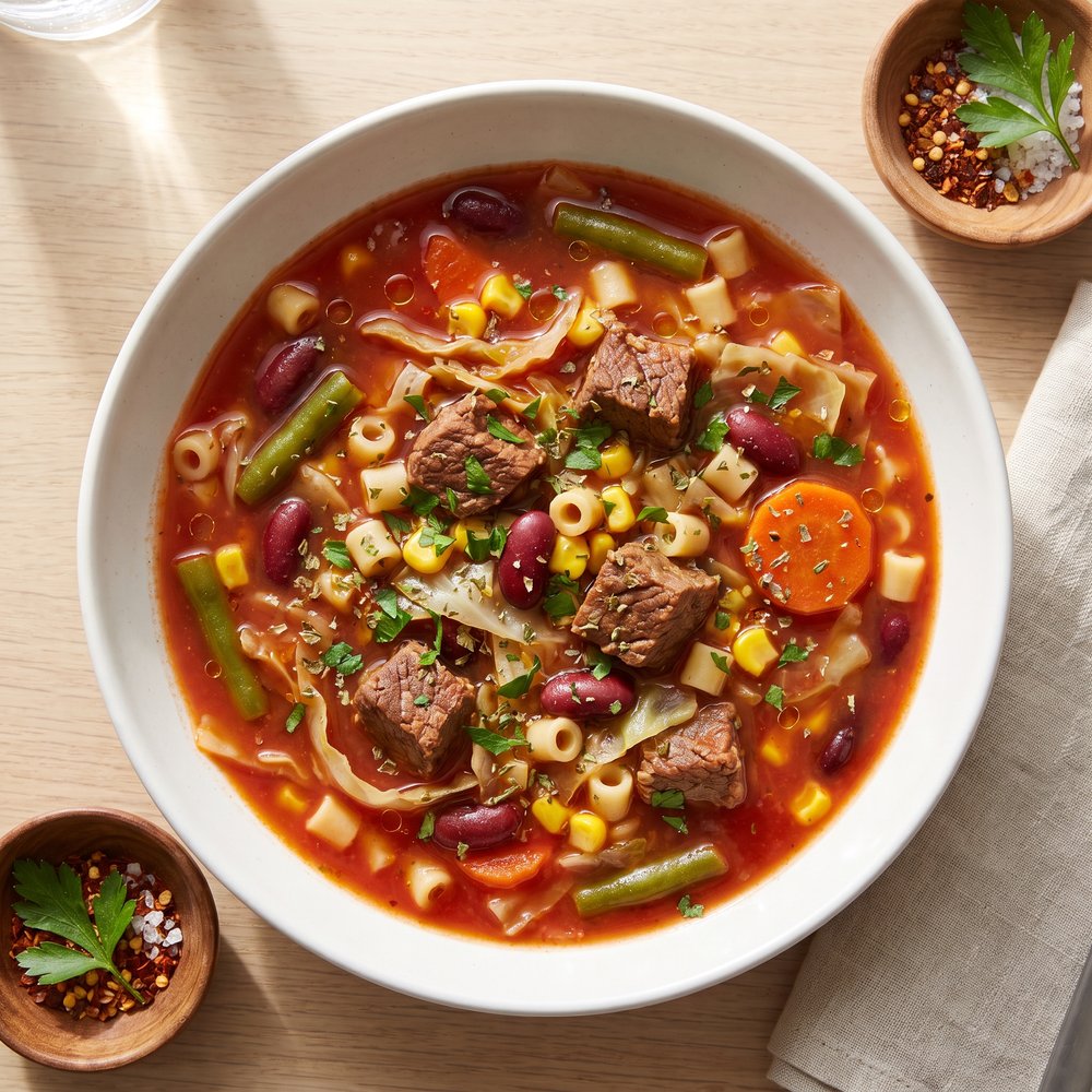 Hearty Italian-Style Veggie and Beef Soup