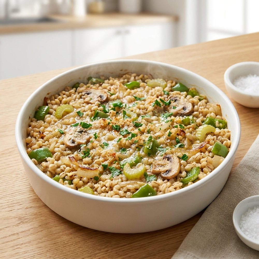 Hearty Pearl Barley Bake