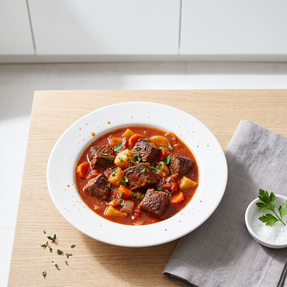 Hearty Tomato-Braised Bison Stew