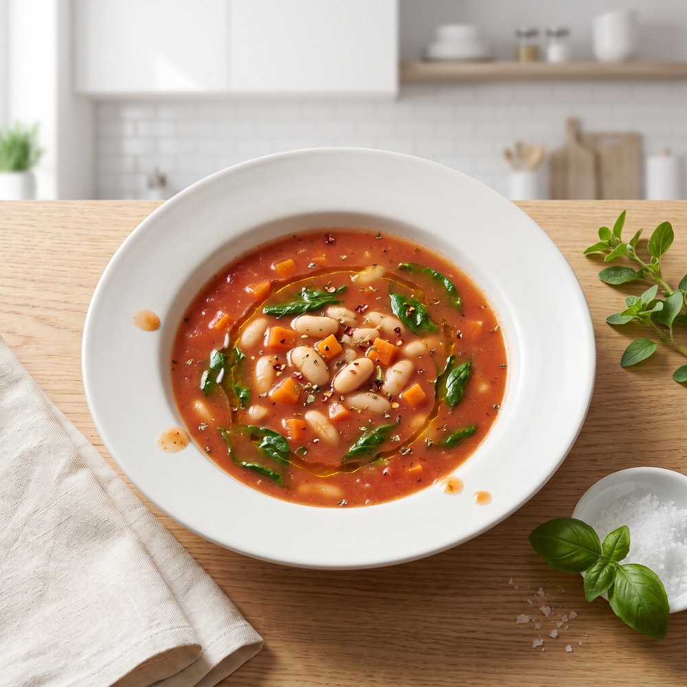 Hearty Tomato and Cannellini Bean Soup
