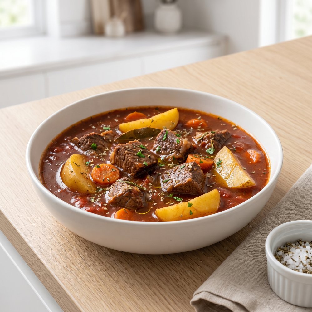 Hellenic Beef Stew with Tomatoes and Spices