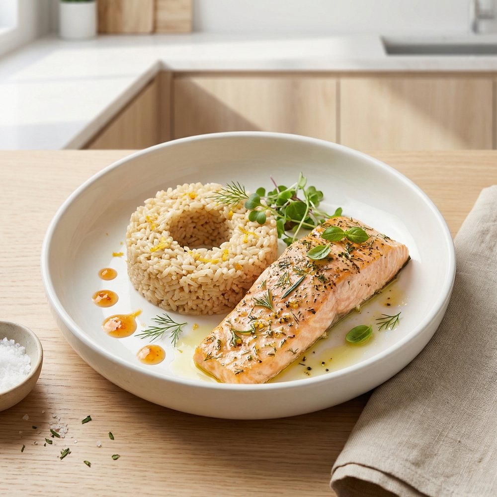 Baked Salmon and Rice